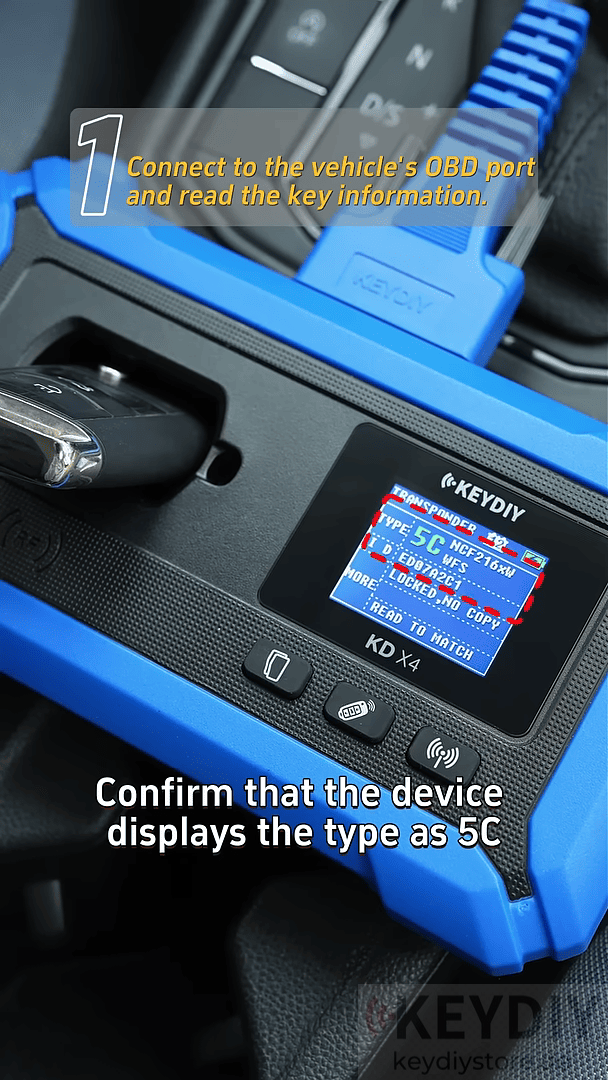 Using KEYDIY KD-X4 to Confirm the IMMO type is 5C