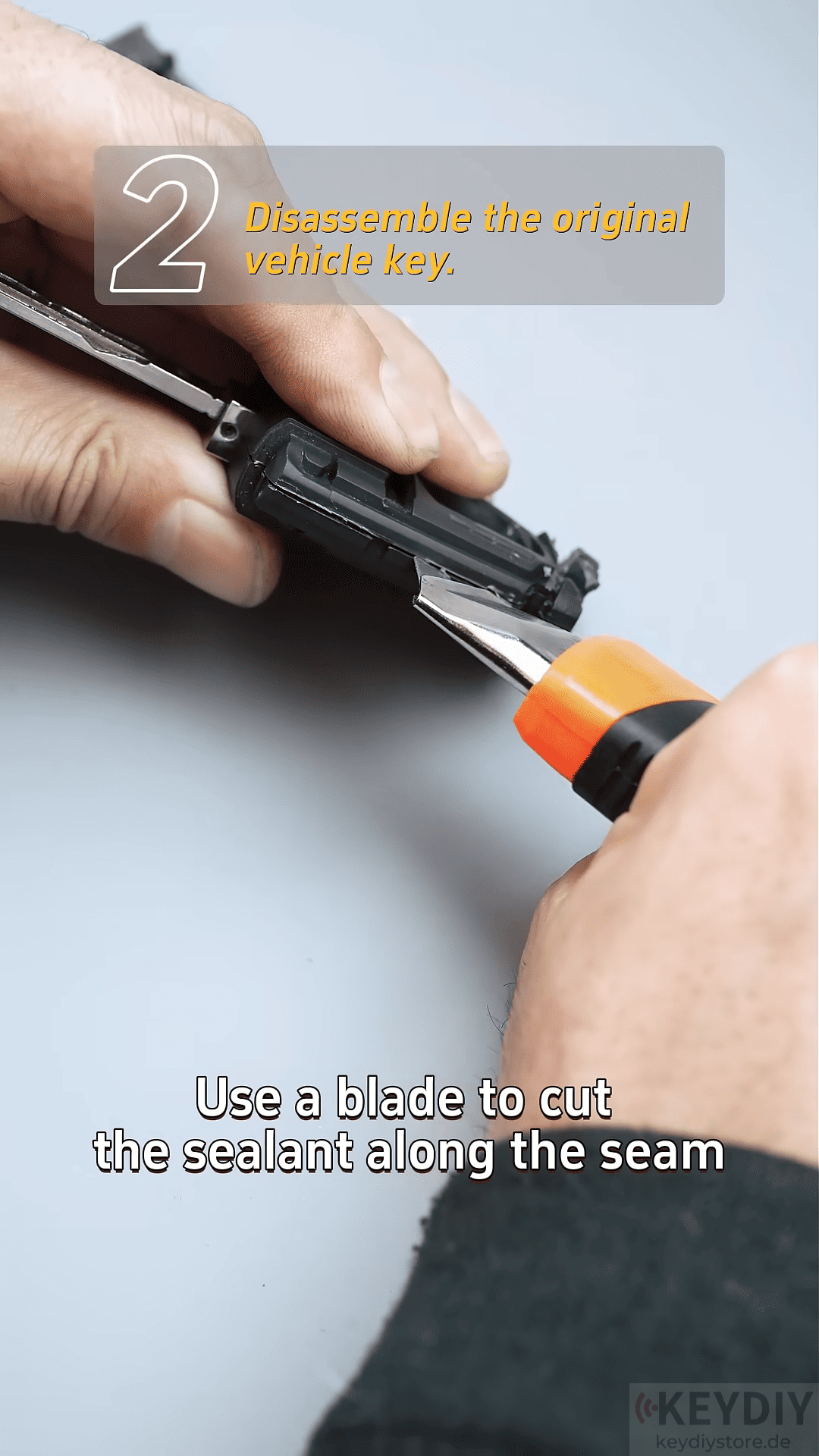 Cut sealant along the edges